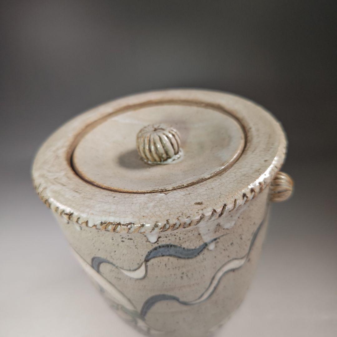 イ701 水指『尾形乾山造　乾山◯省製』『風神雷神の図　水指　共箱』茶道具