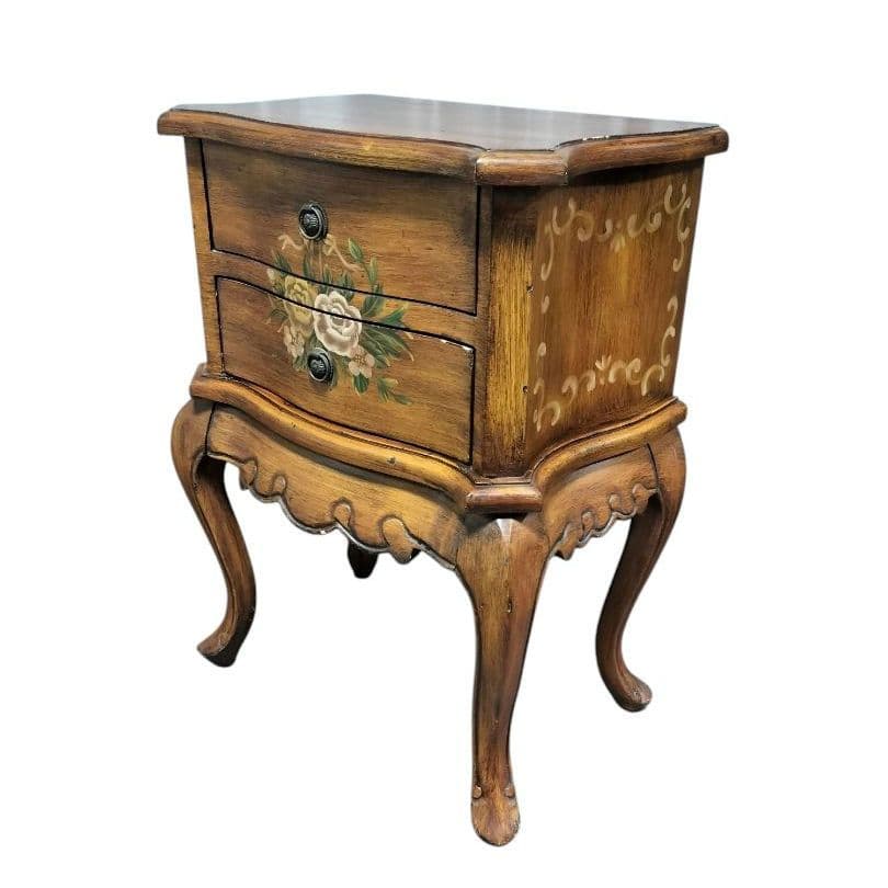 猫脚 チェスト2段 アンティーク ナイトテーブル/サイドテーブル/花台 猫足