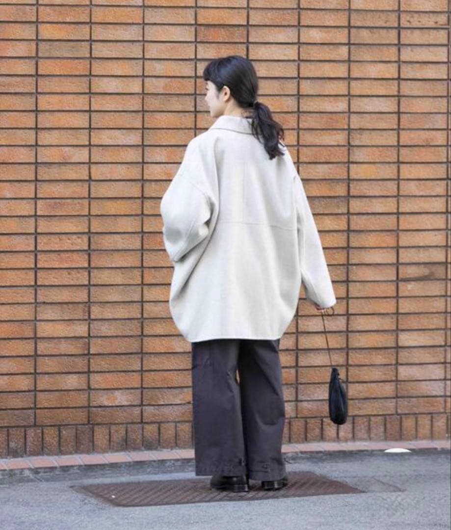 【美品】25AW ウールステンカラーショートコート