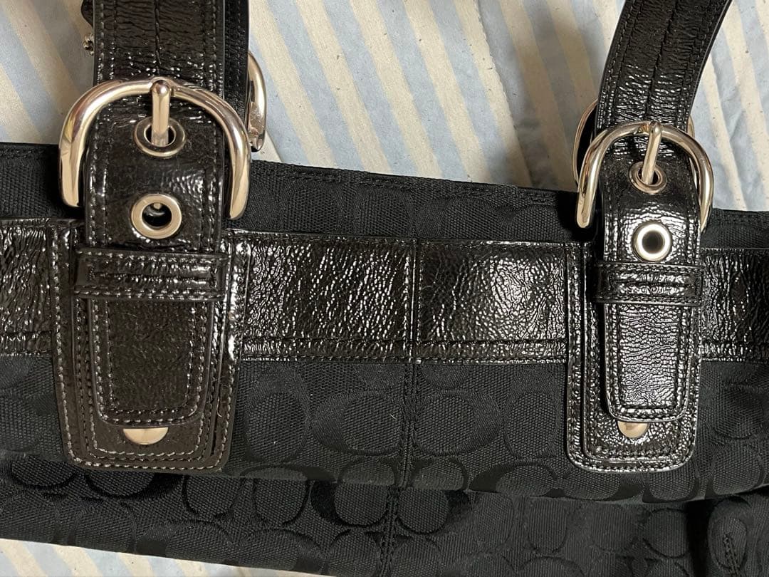 R*a様 COACH ブラックレザー　トートバッグ
