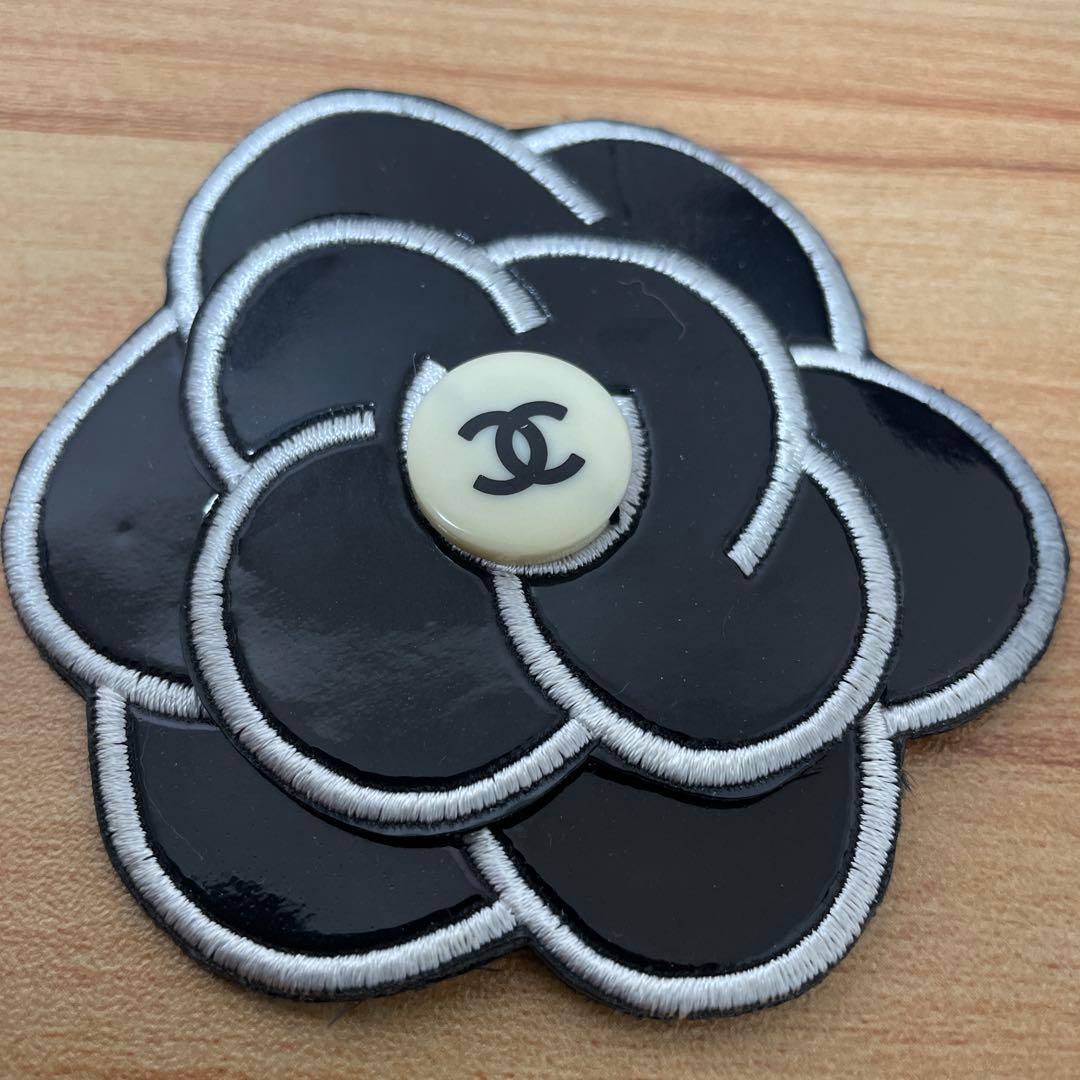 シャネル☆カメリアブローチ ココマーク ロゴ　コサージュ ヴィンテージ　黒