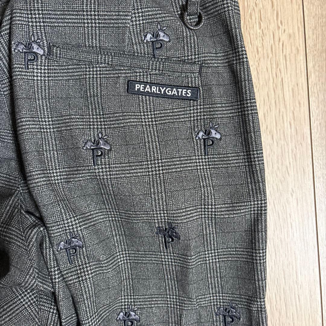 【希少】【美品】パーリーゲイツ グレー　SNOOPY柄 パンツ PGロゴ