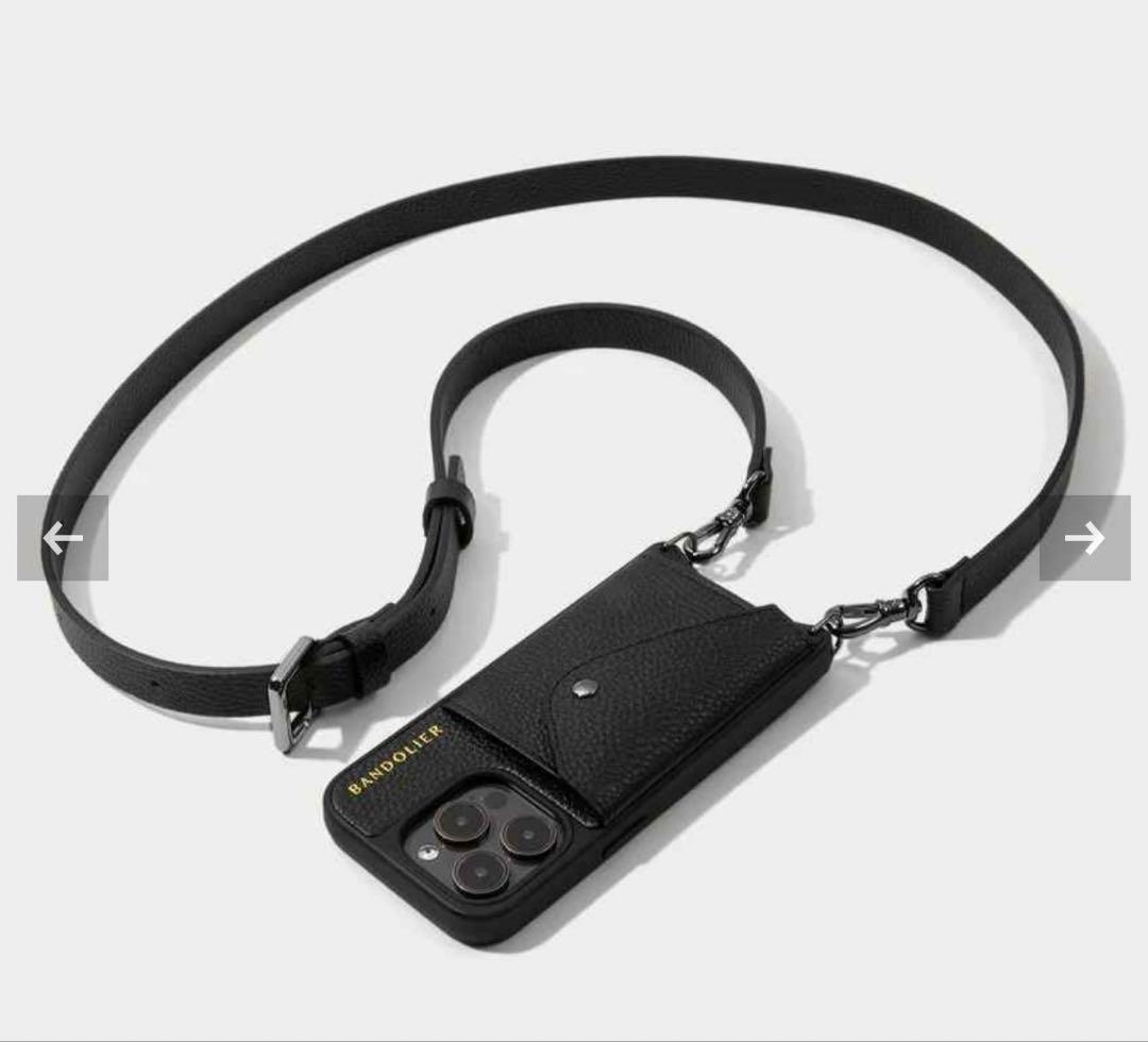 【新品】BANDOLIER iPhone 16 Pro用ブラック ストラップ付