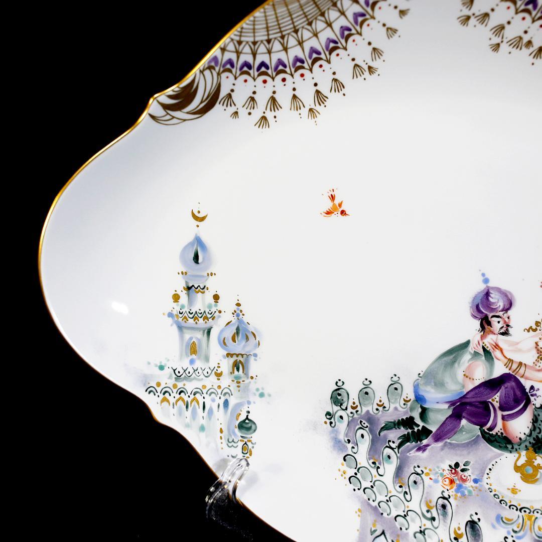 【レア極美品】マイセン アラビアンナイト 千夜一夜物語 オーバルプレート