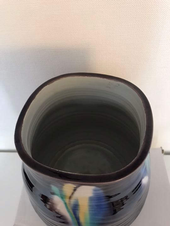 九谷八十吉　花瓶　彩釉 九谷焼　人間国宝　三代徳田八十吉〔正彦銘〕本物保証