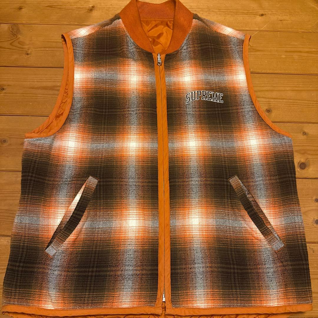 Supreme キルティングベスト Mサイズ オレンジ