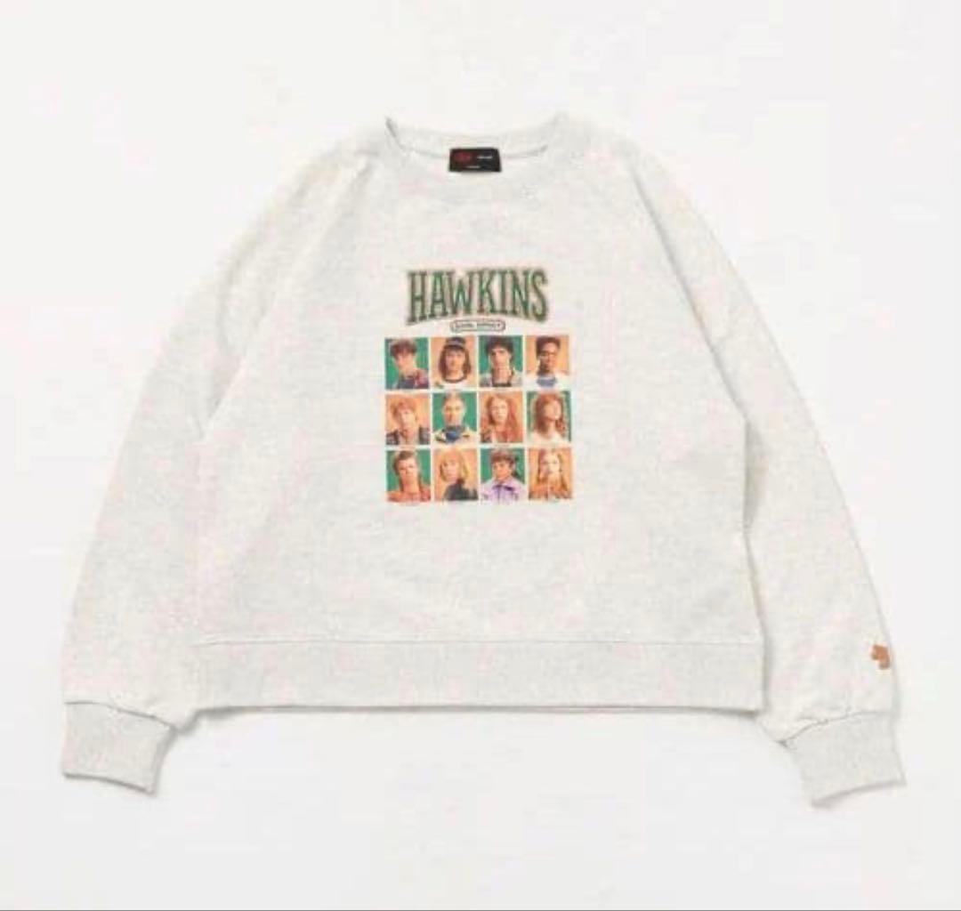 【美品】STRANGER THINGS スウェットプルオーバー オートミール