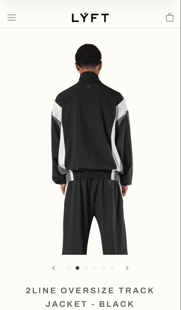 ジャケット・アウター LYFT 2LINE OVERSIZE TRACK JACKET - BLACK