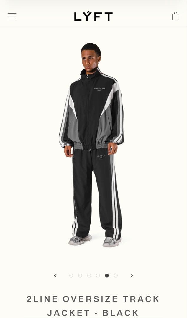 ジャケット・アウター LYFT 2LINE OVERSIZE TRACK JACKET - BLACK