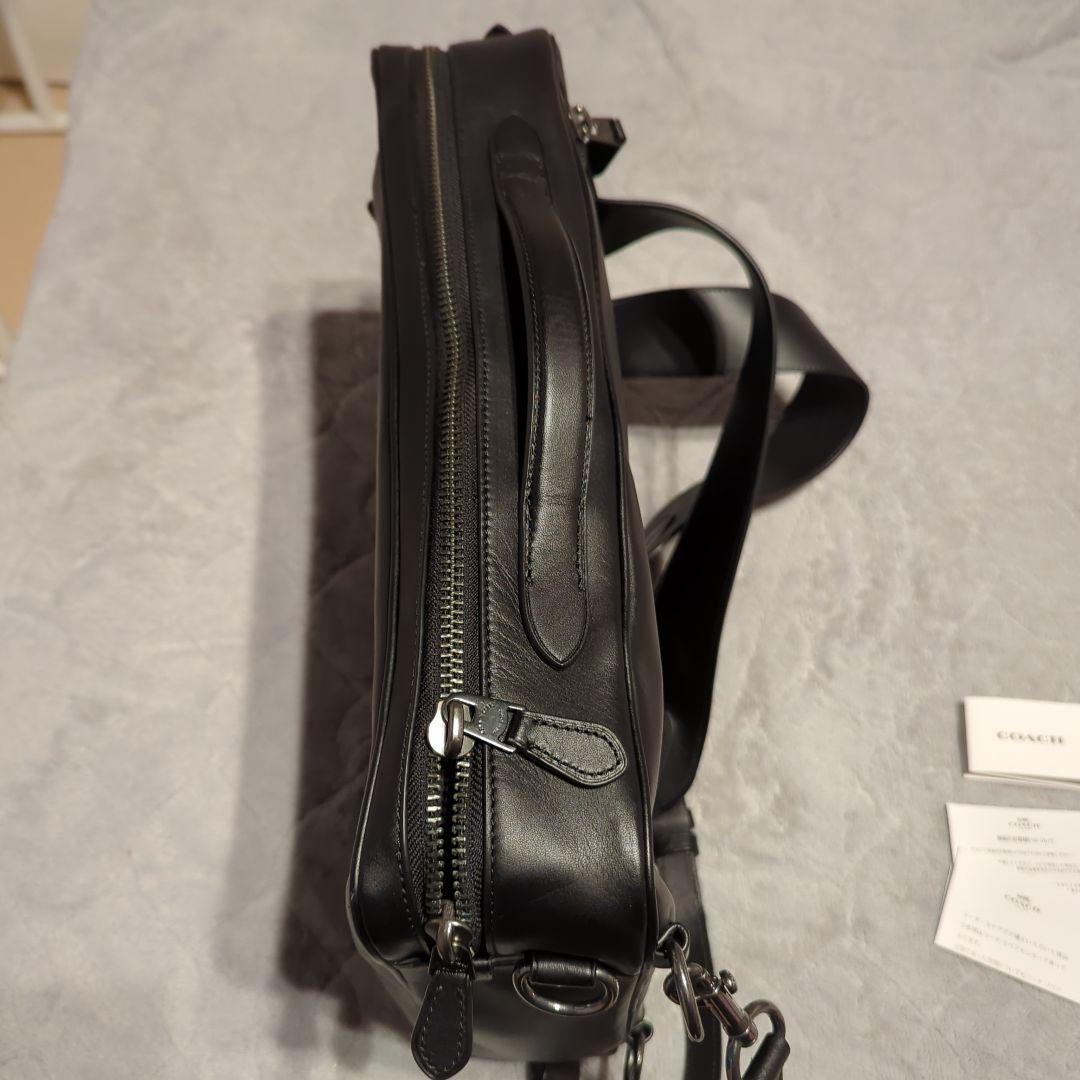 【使用回数5日】COACH ブラック レザービジネスバッグ リュック紐収納可