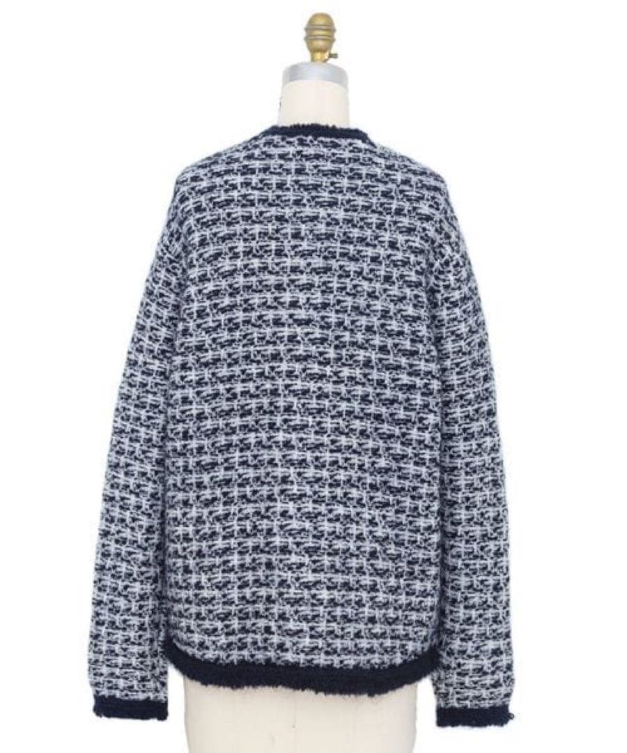 p*@様 セール中！【新品】DRAWERツイードノーカラーニットジャケット