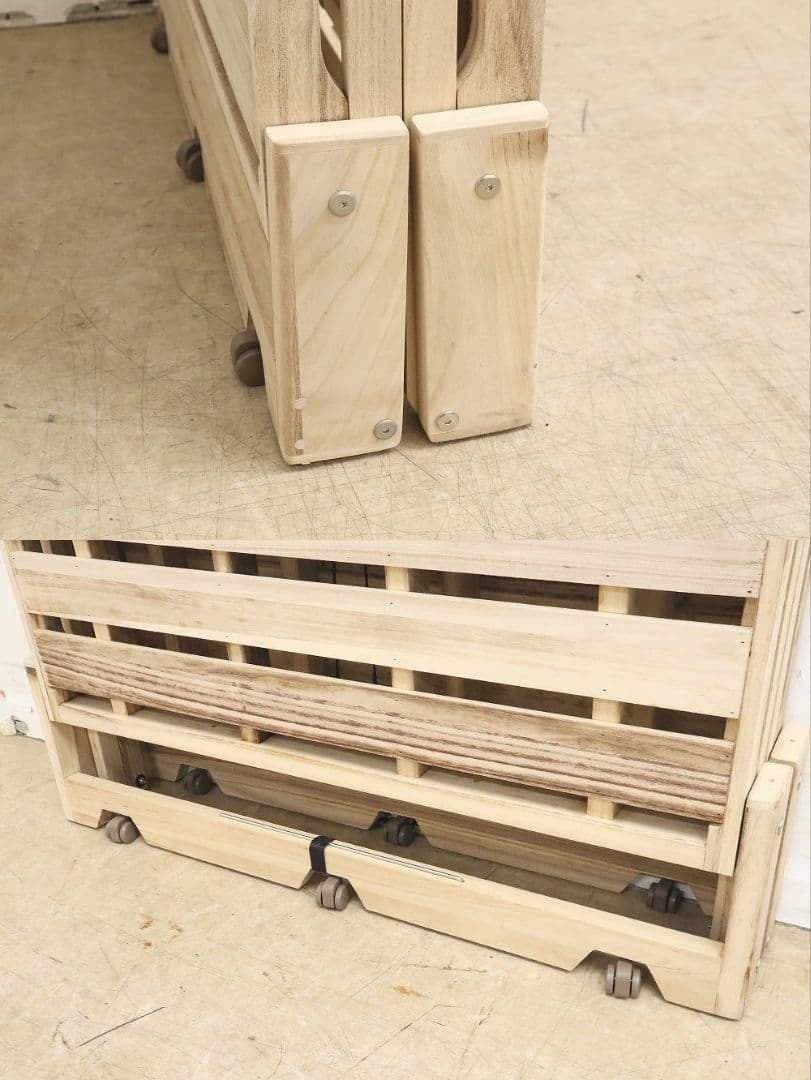 【桐らくねプレミアム】折り畳みベッド・総桐・シングルサイズ・日本製・折りたたみ