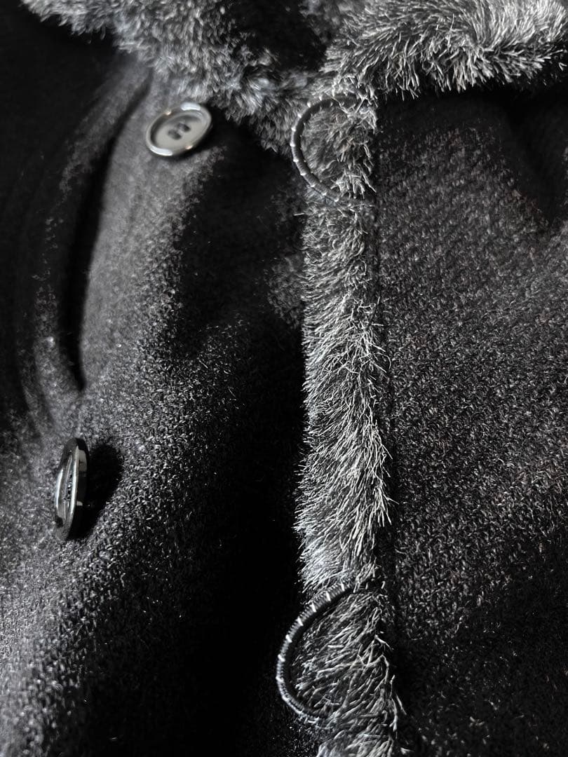 03AW ZUCCA ファー付きPコート ダブル ジャケット