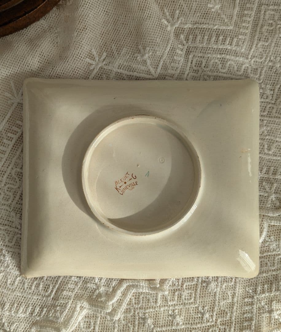 リュネヴィル BLEUET 小さな角皿 プレート　フランス