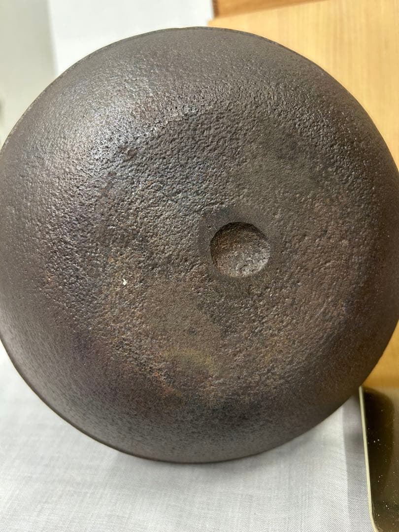 茶道具　風炉釜 富士形浜松紋 蓋掬（すくい）　佐藤清光作　釜 茶器 木箱付き