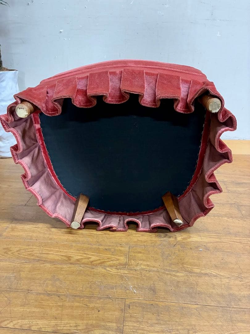 管405☆イタリア製☆アンティーク☆ピンクファブリックソファー