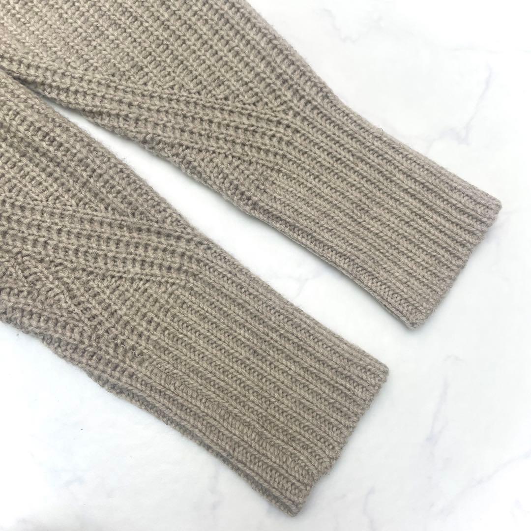 美品 TICCA ティッカ Vネックカーディガン ウールシルク 日本製 モカ