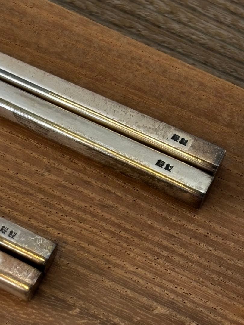 銀製品　純銀　カトラリー　夫婦箸　箱付
