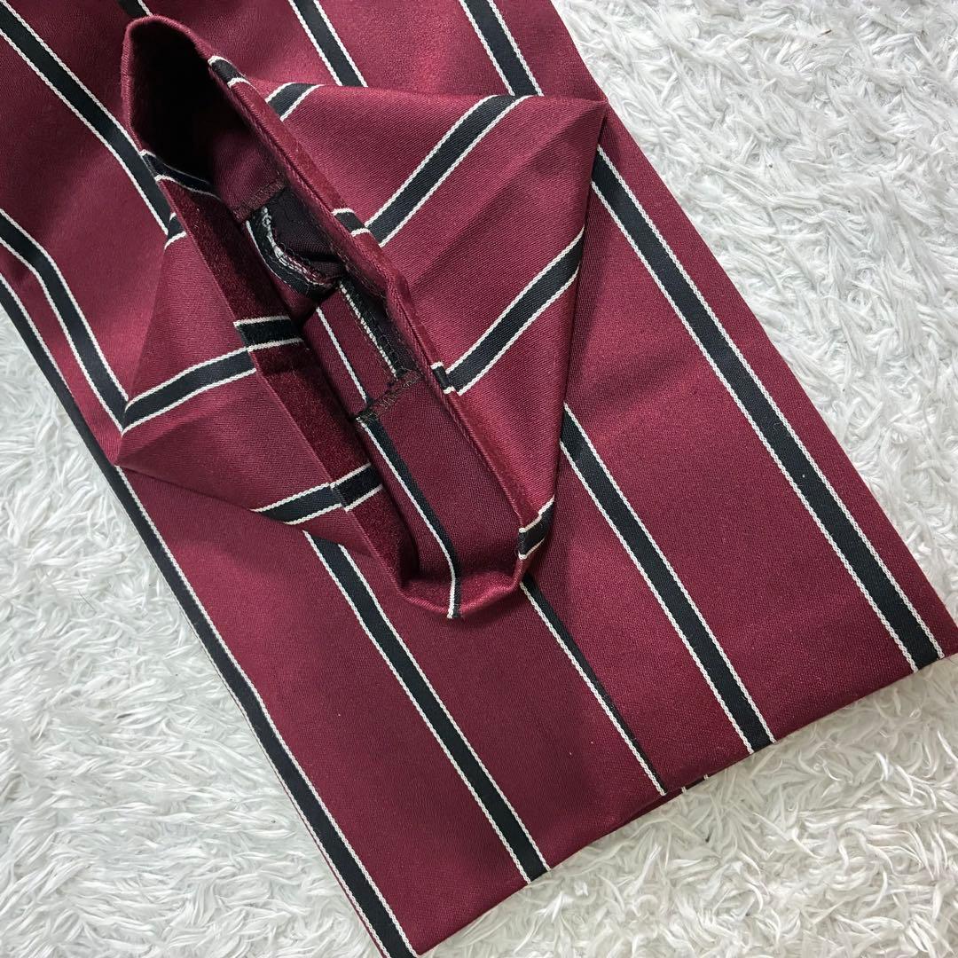 美品 XL相当 ダブルブレスト スーツ ボルドー ストライプ 金ボタン メンズ