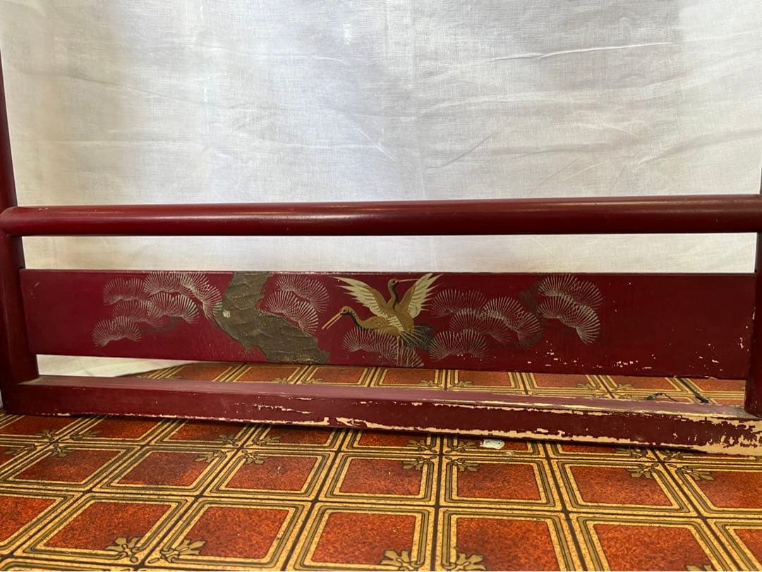 【昭和レトロ】木製 衣紋掛け ハンガーラック 折り畳み式 古道具 古民家