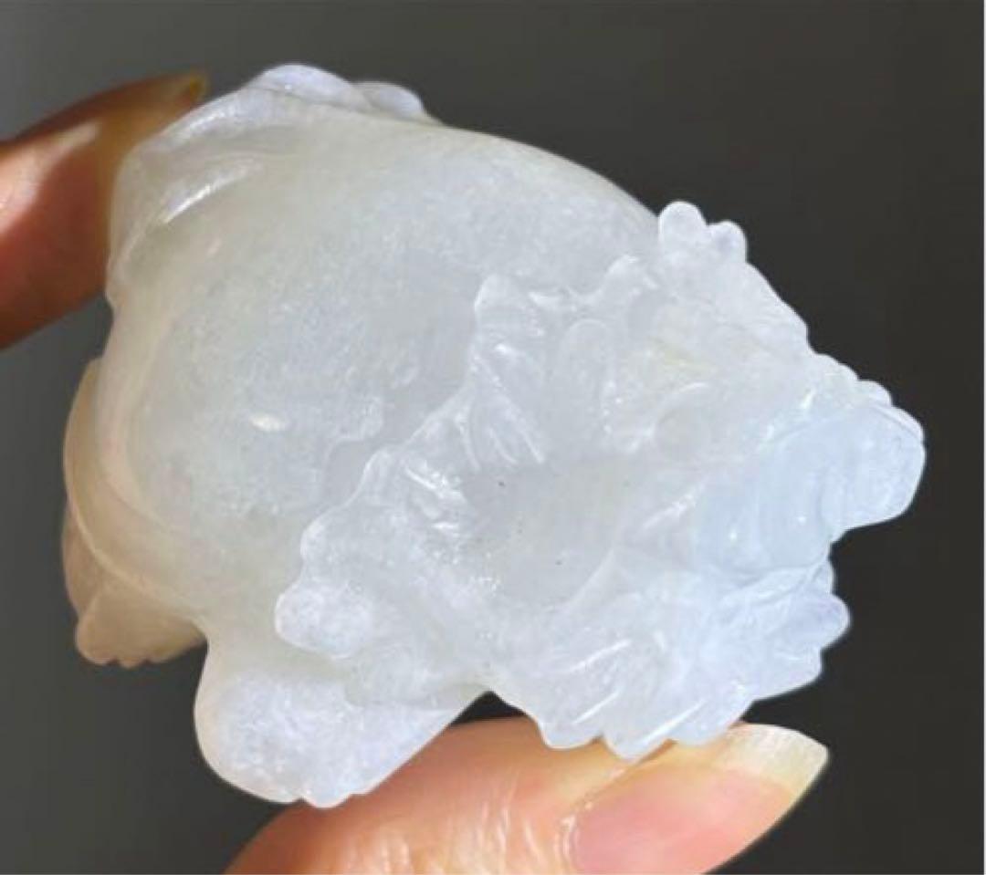 値下げ　希少　高品質　強シラー　ホワイト　ムーンストーン　大きめ　龍亀　ロングイ