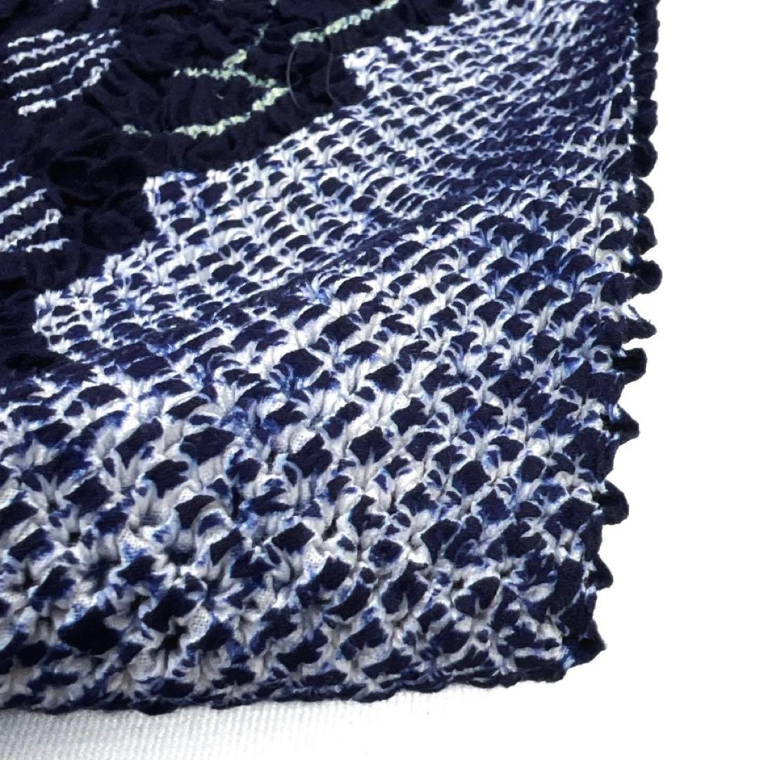 未使用　反物　有松鳴海絞り　浴衣反物　花模様 リーフ　着物　024a d