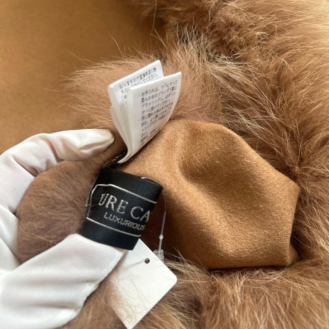 SAGA FURS サガ毛皮・ピュアカシミヤ＆フォックス毛皮大ショールコート新品