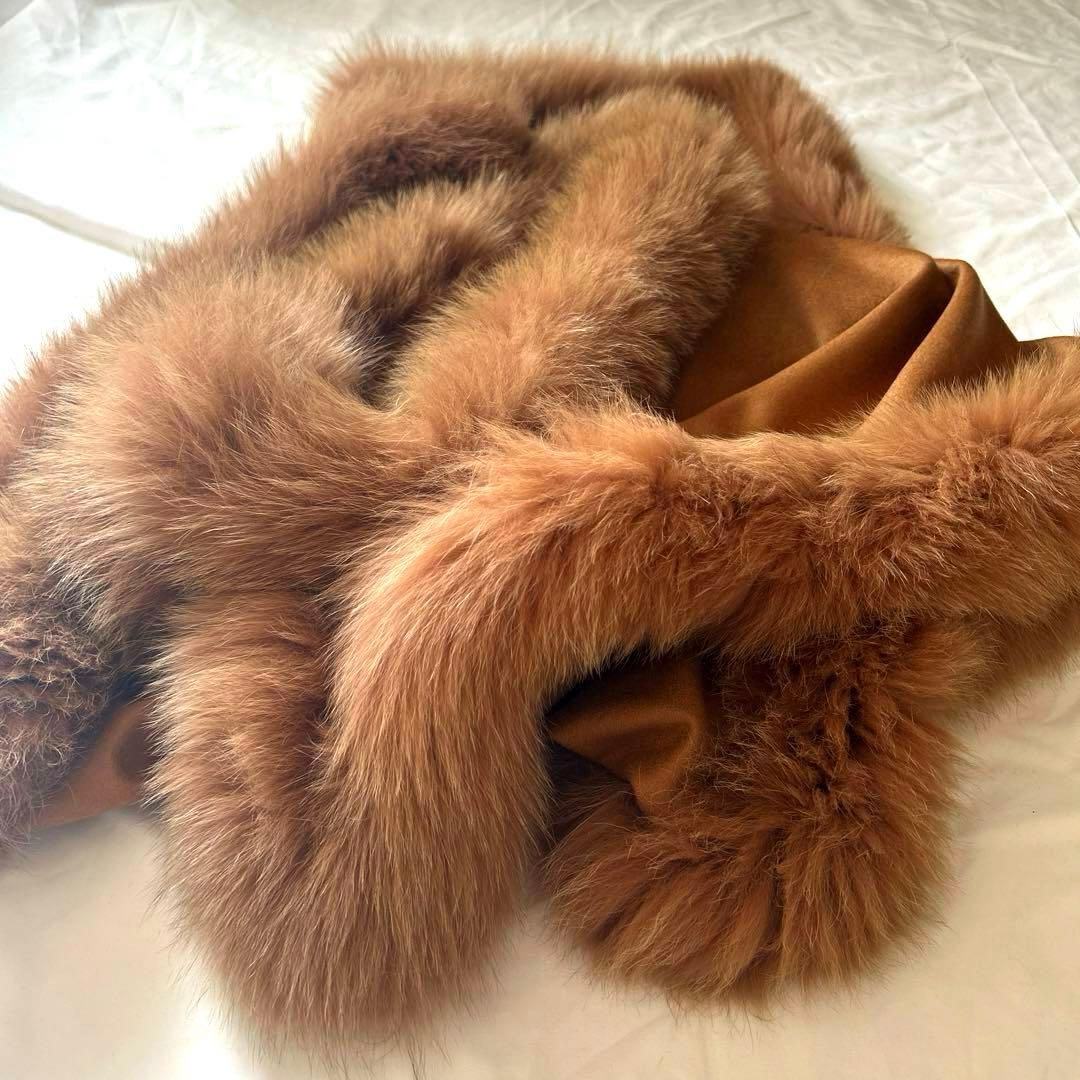 SAGA FURS サガ毛皮・ピュアカシミヤ＆フォックス毛皮大ショールコート新品