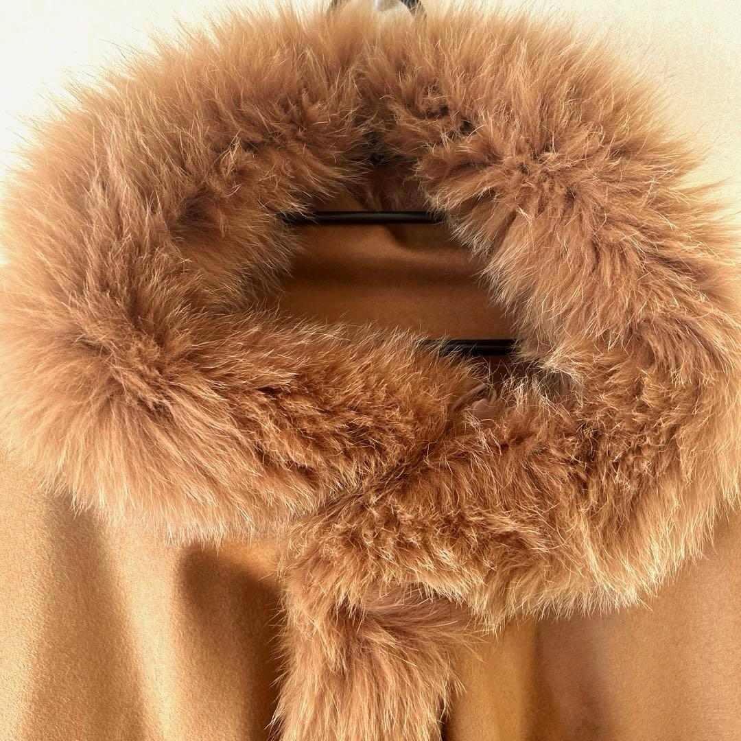 SAGA FURS サガ毛皮・ピュアカシミヤ＆フォックス毛皮大ショールコート新品
