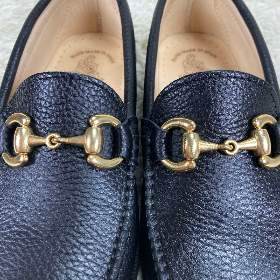 『未使用級』アルテサノス ビットローファー シボ革 ブラック レザー 黒 23