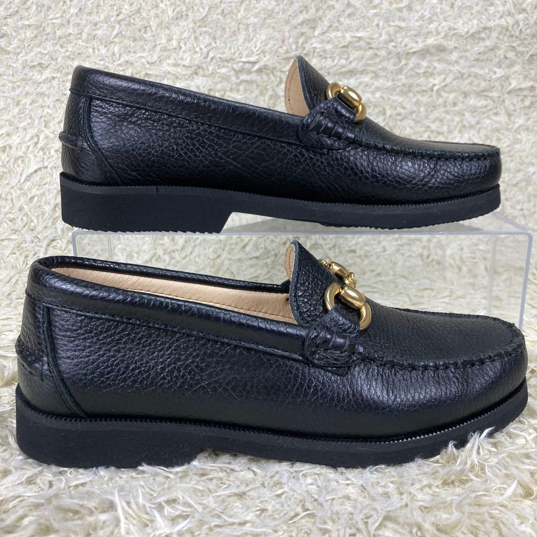 『未使用級』アルテサノス ビットローファー シボ革 ブラック レザー 黒 23