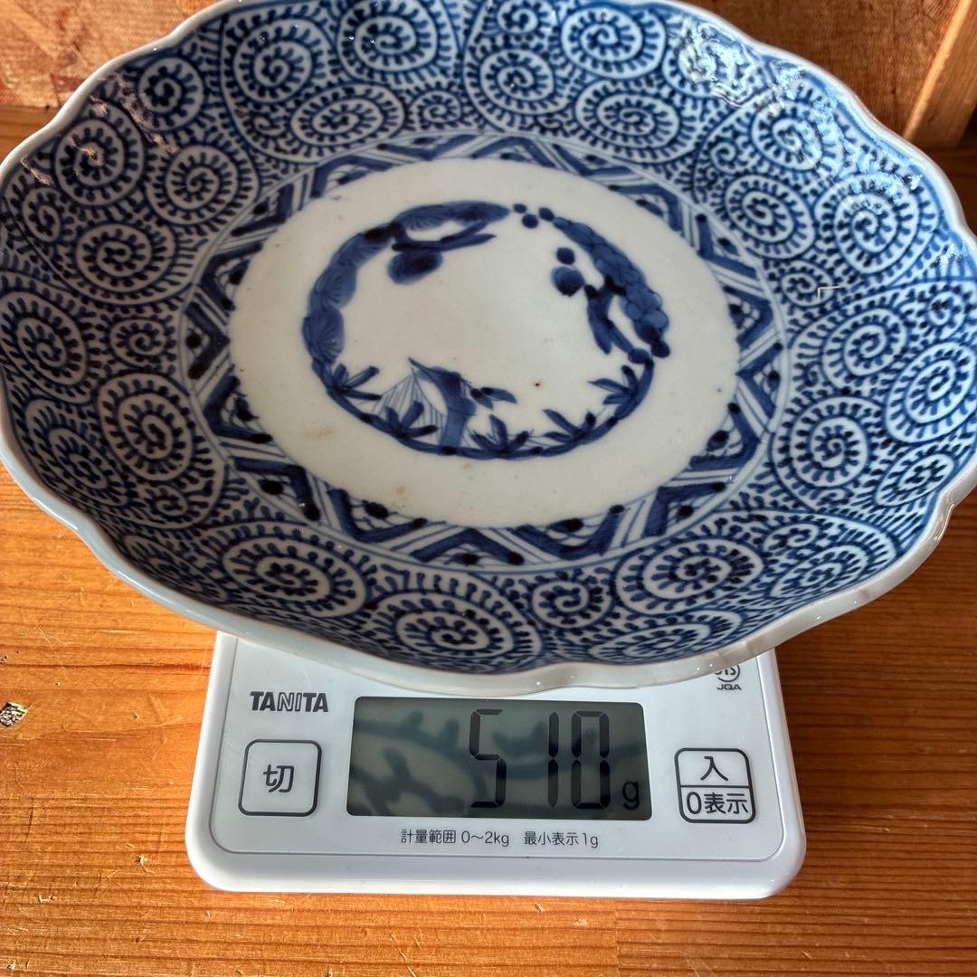 古伊万里　蛸唐草 平皿　4枚　21cm 成化年製