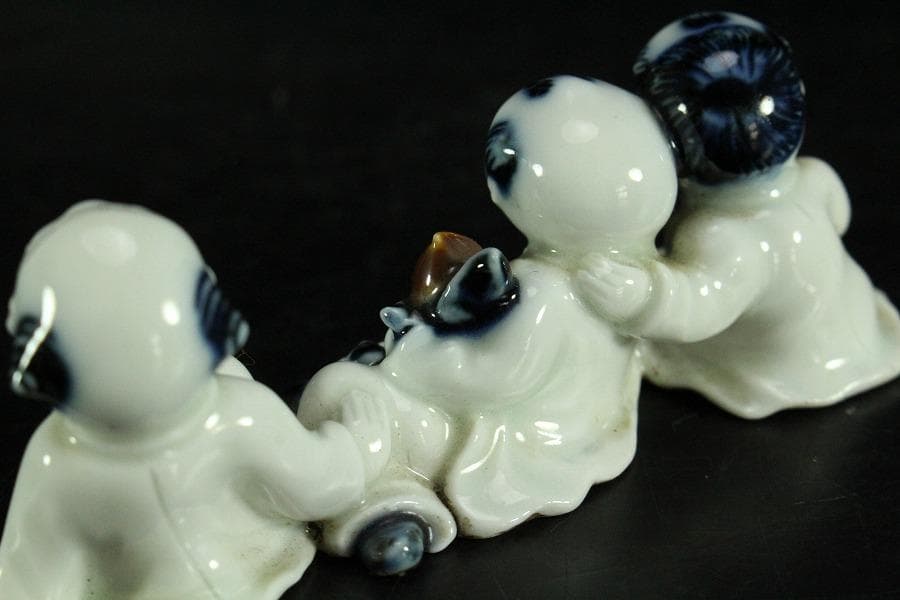 古平戸 唐子 筆架 文房具 時代物(K-YC455)