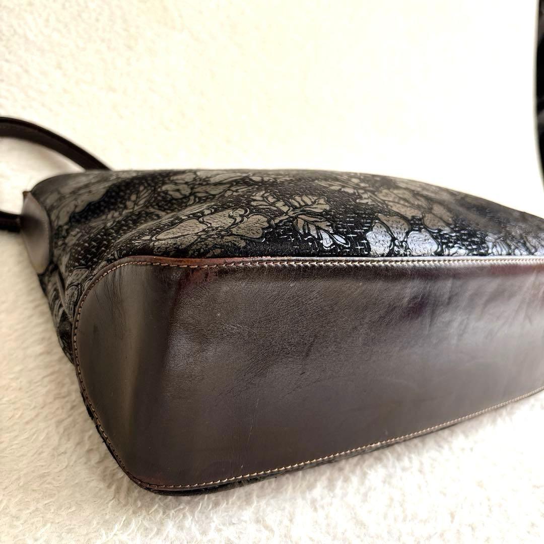 印傳屋 INDEN-YA 印伝屋　ショルダーバッグ　アデヤ　黒漆　カバン