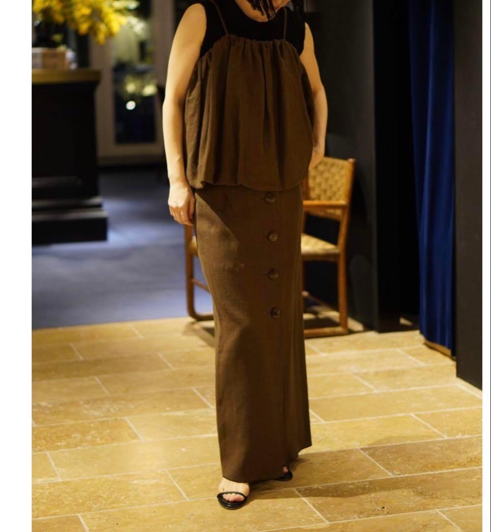 トップス Uhr / Linen Balloon Camisole/ BROWN