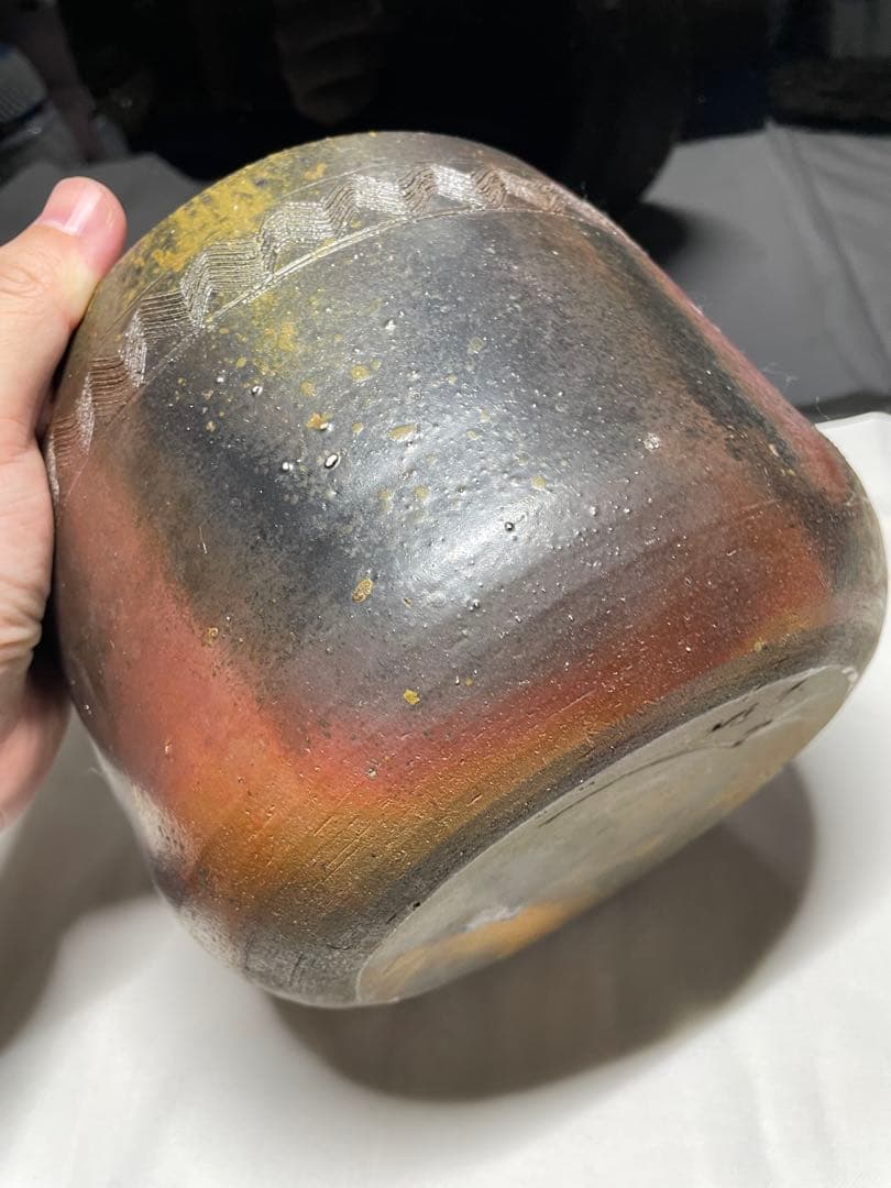 備前焼。缽。盆。茶道具。水指。平成時代。美品。