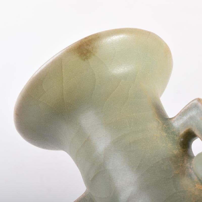 中国　龍泉窯　青磁　双耳不遊環瓶　C　6986