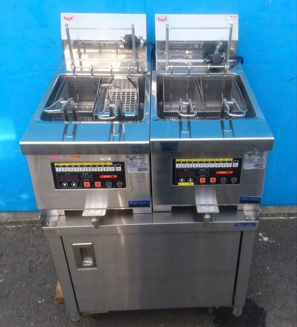 マルゼン MIF-MB7T 電気フライヤーセット3相 200V 2層フライヤー