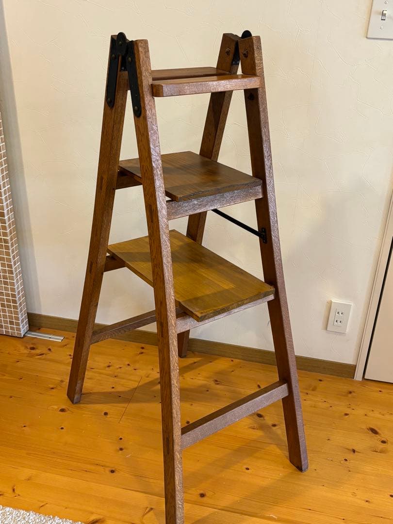 アンティーク木製ラダー脚立ディスプレイ棚