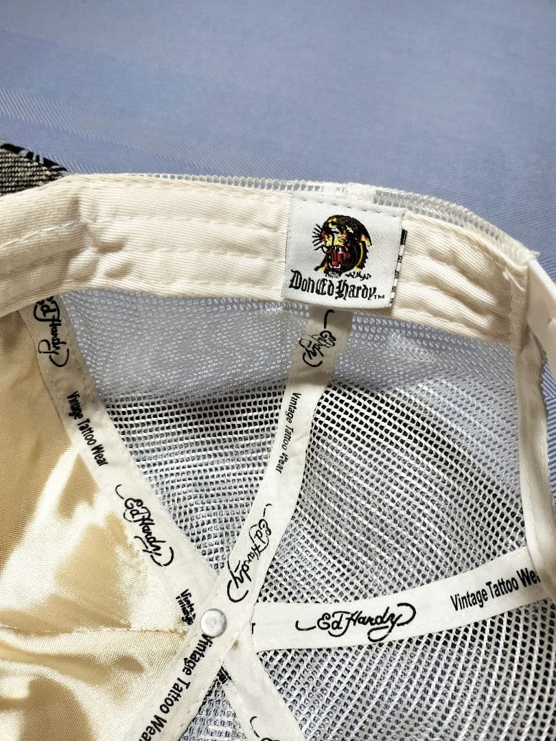 試着程度 Ed Hardy エド・ハーディー スカル刺繍キャップ ラインストーン