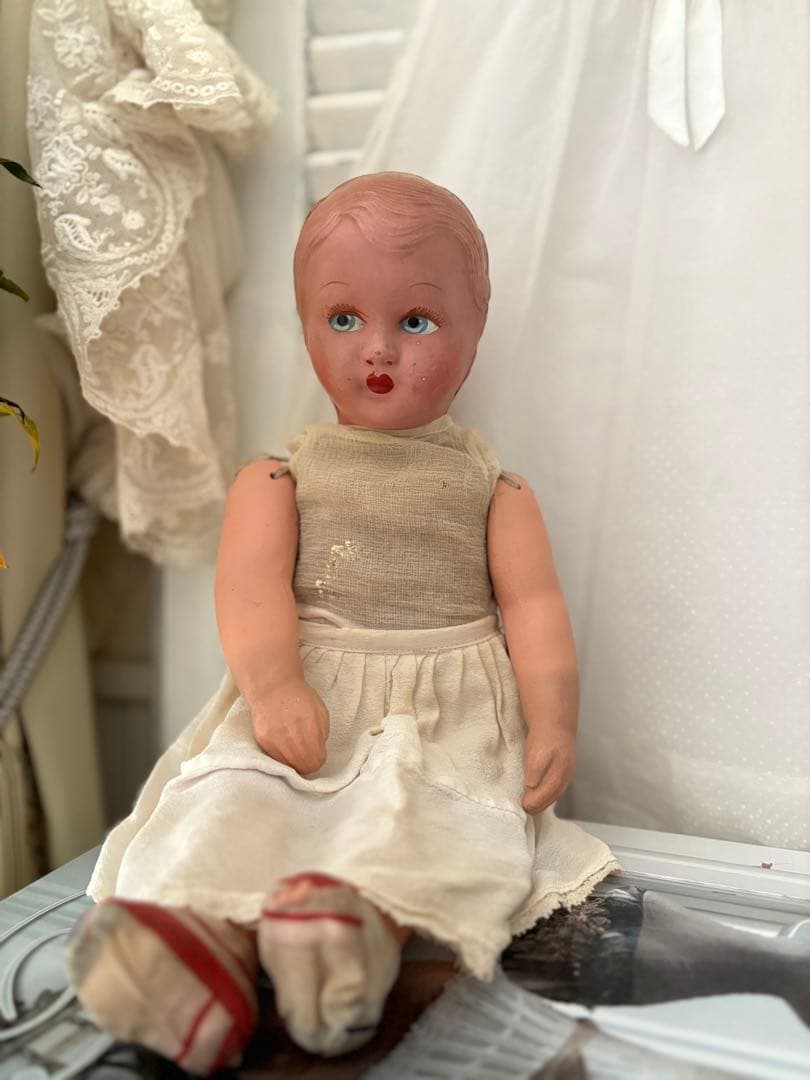 フランスアンティーク ドール パピエマシェ ビスク アンティークベア ブロカント