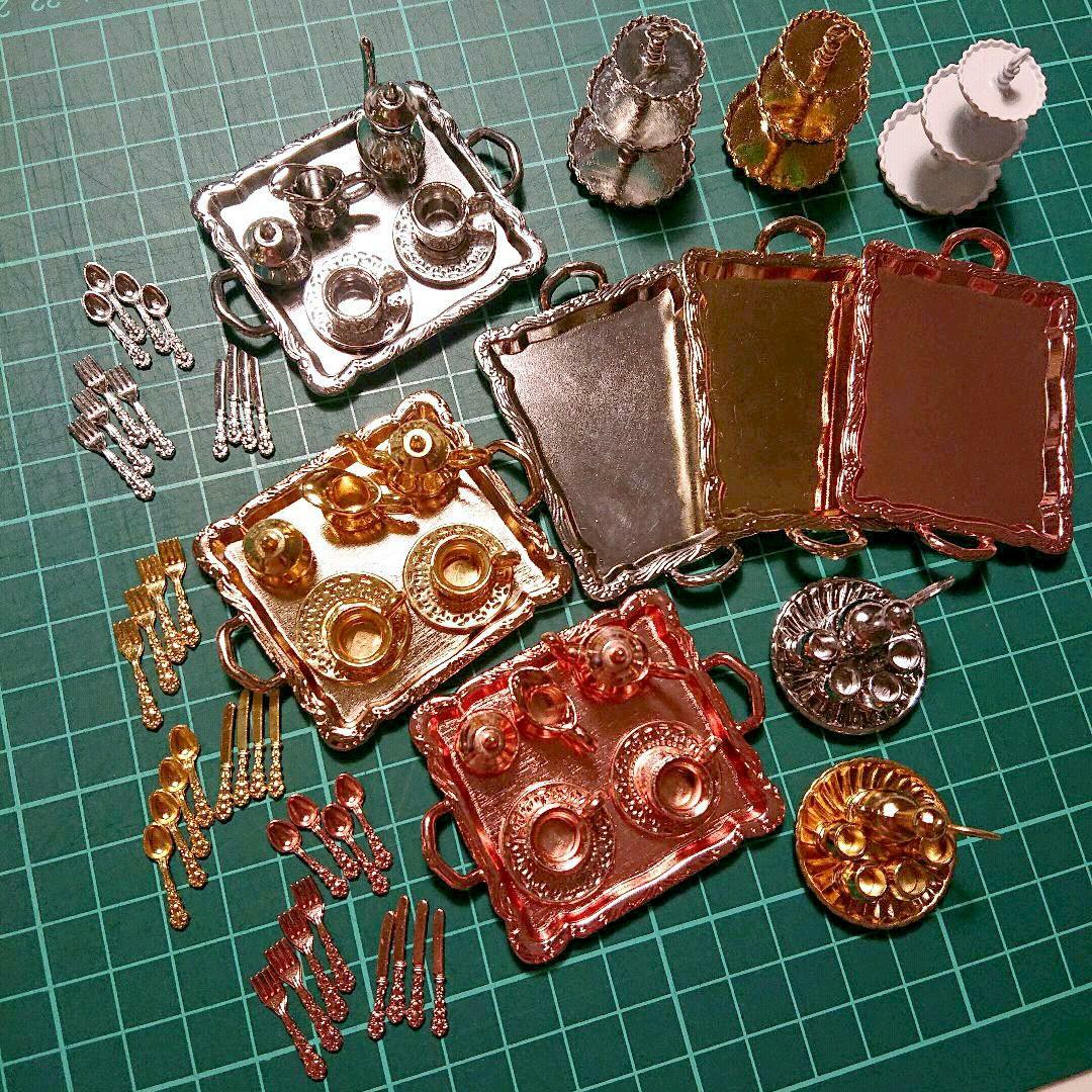 【カラーサンプル】ドールハウス ミニチュア ティーセット