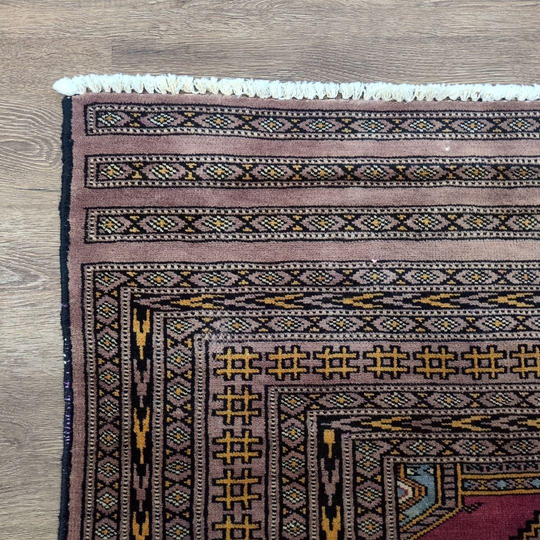 ヴィンテージラグ　パキスタン　トライバルラグ　手織り絨毯　ウール　コットン
