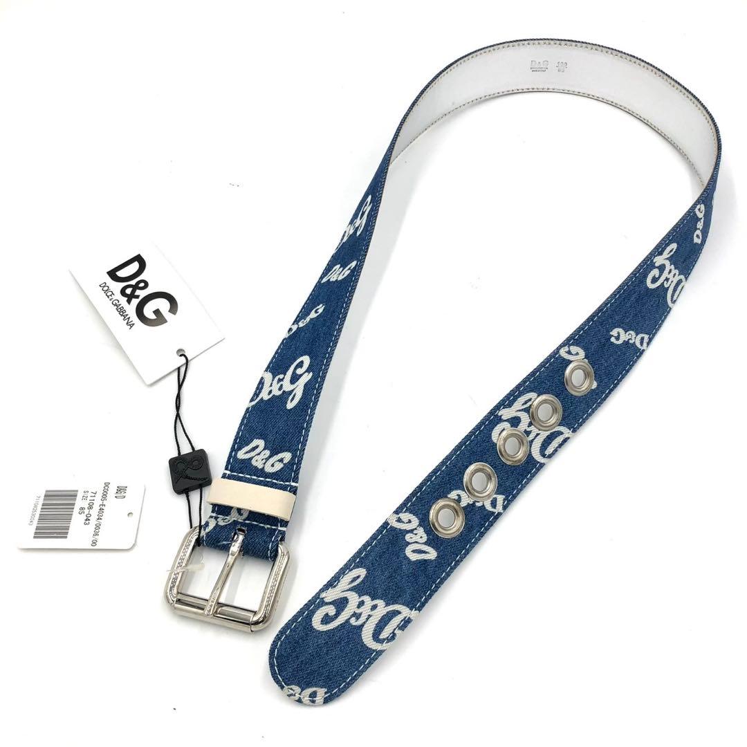 【新品】ドルガバ　ベルト　総柄　デニム　タグ付き