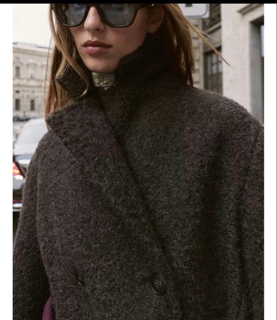 ZARAブークレダブルブレスト ミディ丈コートSサイズ