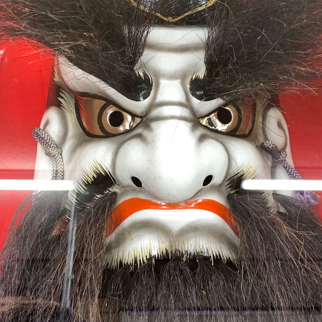 神楽面 鍾馗 柿田勝郎 硝子 石見神楽 伝統工芸 神 書 ガラス