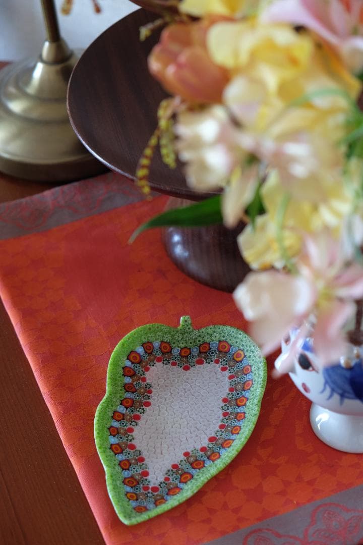 ベネチアングラス プレート ミルフィオリ 時代物 作家物 ムラノガラス 田子美紀