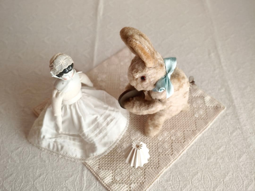 【キラキラさま】vintage ❀ ゼンマイ仕掛けの シンバル うさちゃん