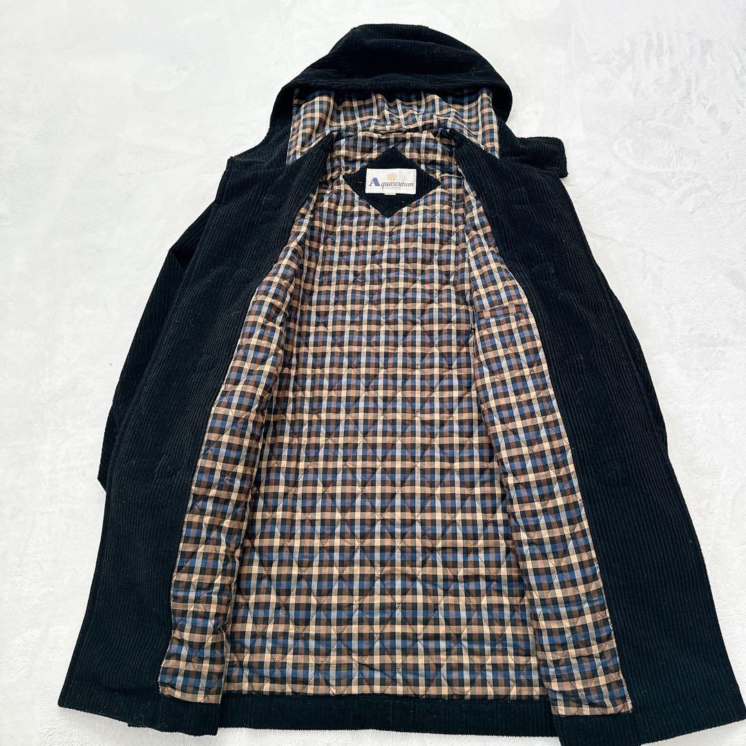 アクアスキュータム　コーデュロイ　アルパカ混　ダッフルコート　S