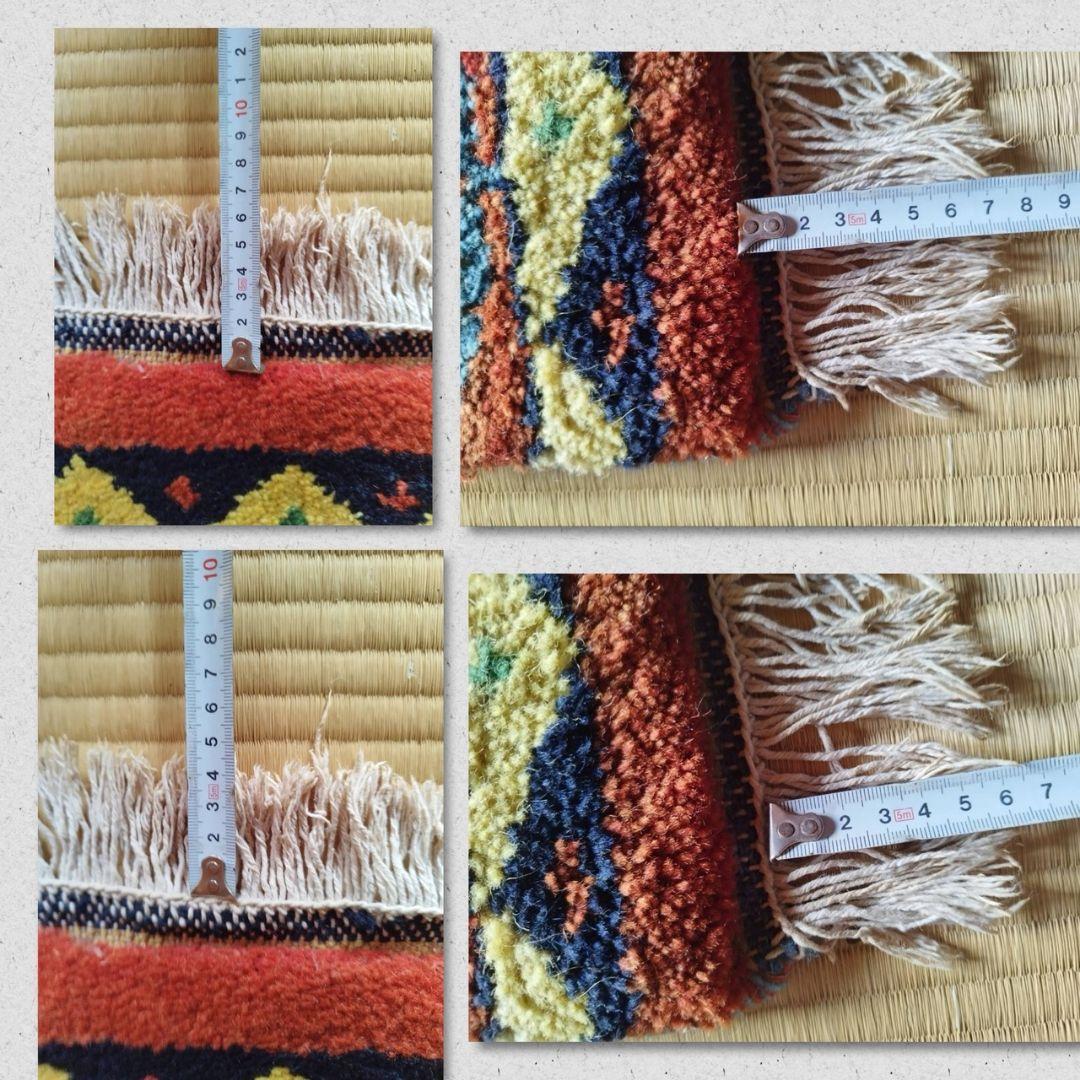 ギャッベラグ 手織りギャべ ペルシャ絨毯 中古品 汚れあり
